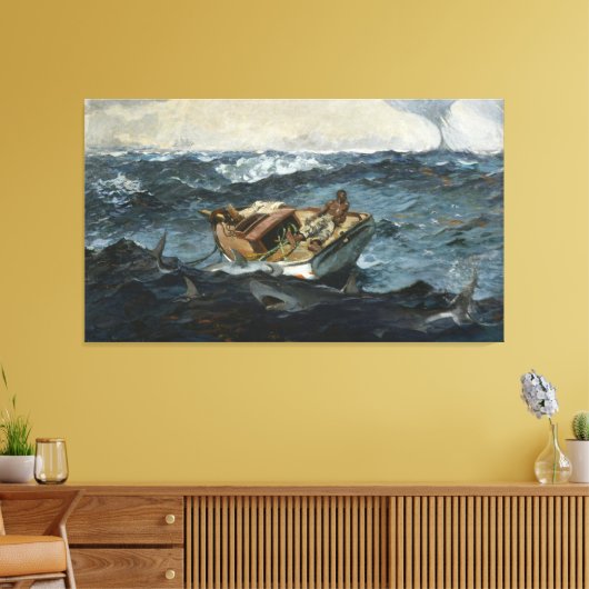 Winslow Homer de Golfstroom Canvas Afdruk (Insitu (Woonkamer))