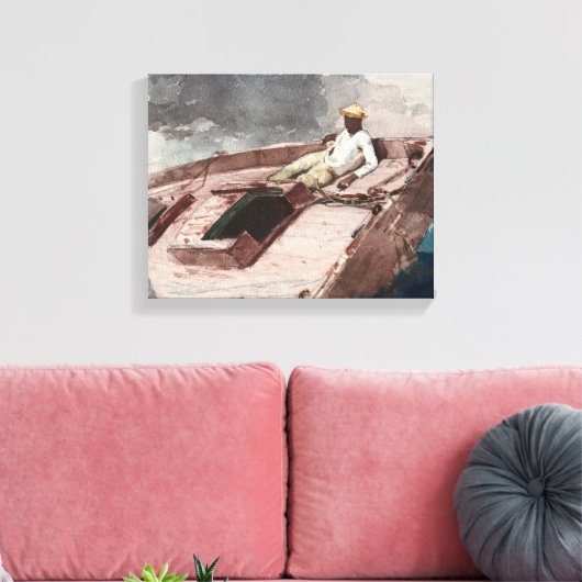 Winslow Homer - De Golfstroom Canvas Afdruk (Insitu (Woonkamer))
