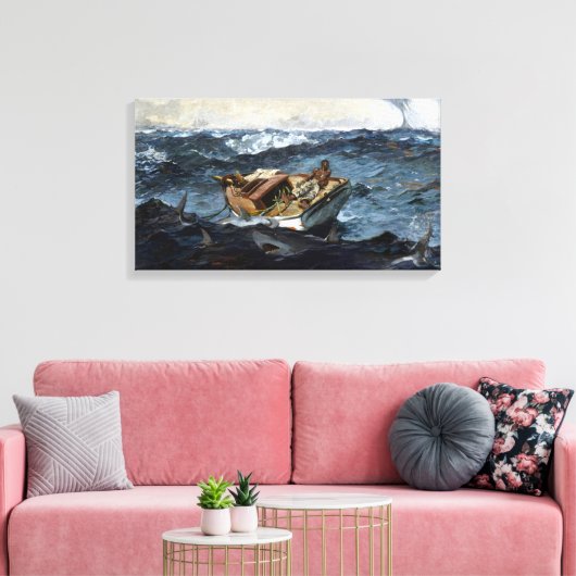 Winslow Homer de Golfstroom Canvas Afdruk (Insitu (Woonkamer))