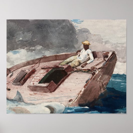 Winslow Homer - De Golfstroom Poster (Voorkant)