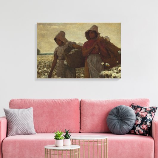 Winslow Homer - De katoenkaartjes Canvas Afdruk (Insitu (Woonkamer))