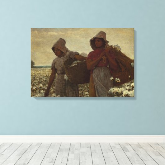 Winslow Homer - De katoenkaartjes Canvas Afdruk (Insitu (Houten vloer))