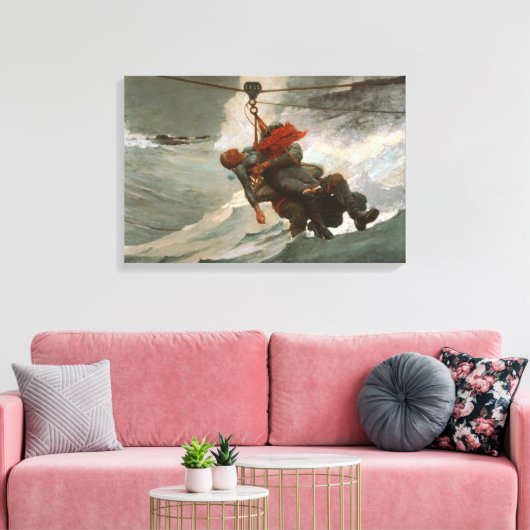 Winslow Homer - De levenslijn Canvas Afdruk (Insitu (Woonkamer))
