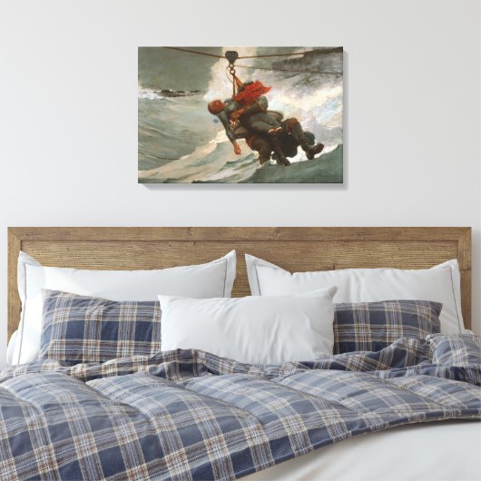 Winslow Homer - De levenslijn Canvas Afdruk (Insitu (Slaapkamer))