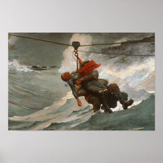 Winslow Homer - De levenslijn Poster (Voorkant)