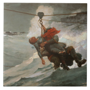 Winslow Homer - De levenslijn Tegeltje