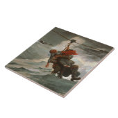 Winslow Homer - De levenslijn Tegeltje (Zijkant)