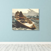 Winslow Homer - de Mistwaarschuwing Canvas Afdruk (Insitu (Houten vloer))