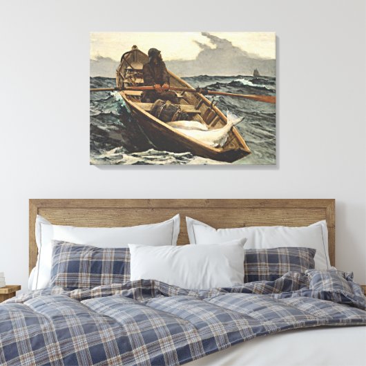 Winslow Homer - de Mistwaarschuwing Canvas Afdruk (Insitu (Slaapkamer))