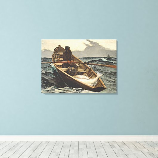Winslow Homer - de Mistwaarschuwing Canvas Afdruk (Insitu (Houten vloer))