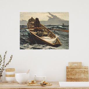 Winslow Homer - de Mistwaarschuwing, Poster