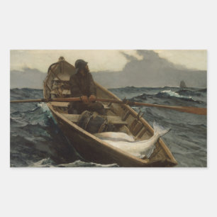 Winslow Homer - de Mistwaarschuwing Rechthoekige Sticker