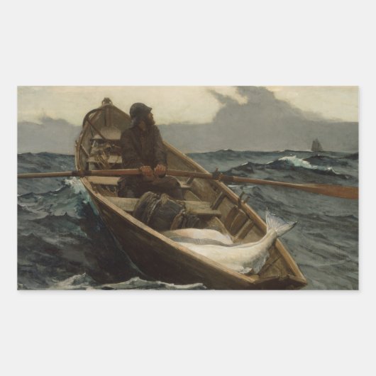Winslow Homer - de Mistwaarschuwing Rechthoekige Sticker (Voorkant)