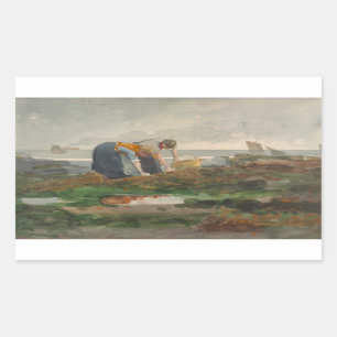 Winslow Homer - De mosselbewaarders Rechthoekige Sticker