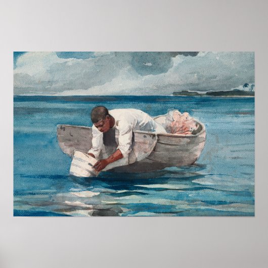 Winslow Homer - de waterventilator Poster (Voorkant)