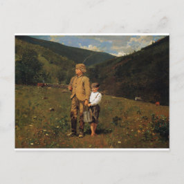Winslow Homer die de pasta oversteekt Briefkaart