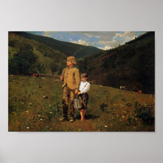  Winslow Homer die de pasta oversteekt Poster (Voorkant)