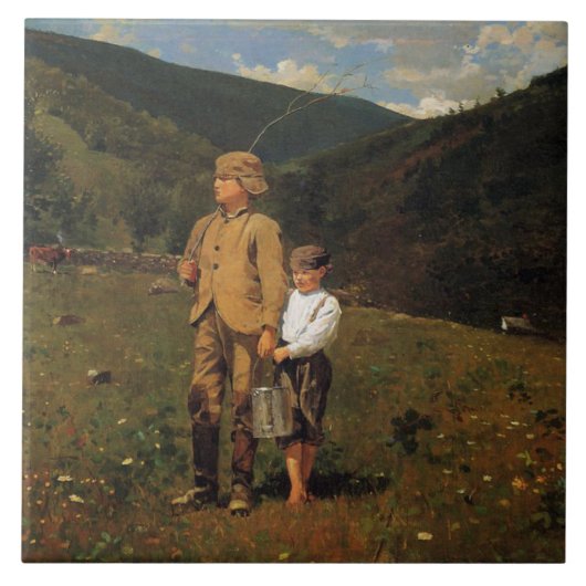  Winslow Homer die de pasta oversteekt Tegeltje (Voorkant)