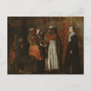 Winslow Homer - Een bezoek van de oude mistress Briefkaart