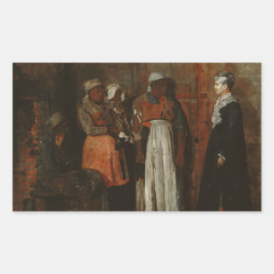 Winslow Homer - Een bezoek van de oude mistress Rechthoekige Sticker