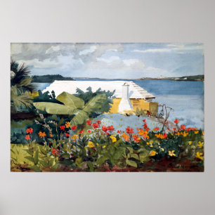 Winslow Homer Flower Garden and Bungalow, Bermuda Poster