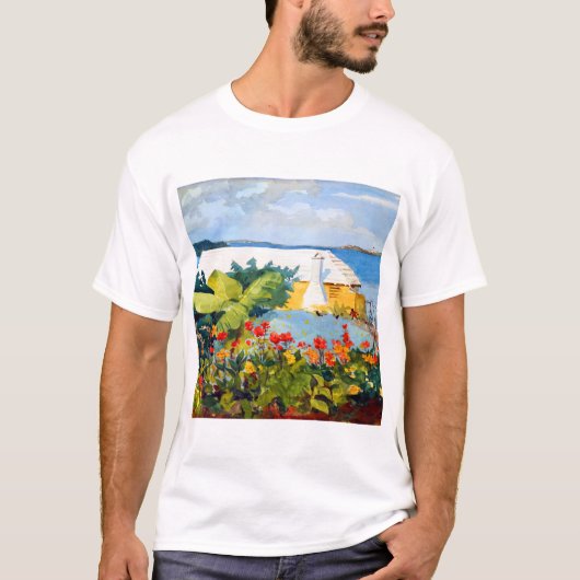 Winslow Homer Flower Garden and Bungalow T-shirt (Voorkant)