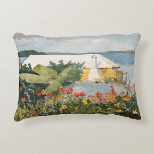 Winslow Homer Flower Garden en Bungalow Bermuda Accent Kussen
