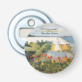 Winslow Homer Flower Garden en Bungalow Bermuda Button Flesopener
