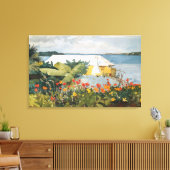 Winslow Homer Flower Garden en Bungalow Bermuda Canvas Afdruk (Insitu (Woonkamer))