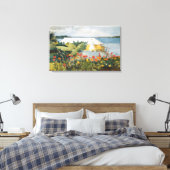 Winslow Homer Flower Garden en Bungalow Bermuda Canvas Afdruk (Insitu (Slaapkamer))