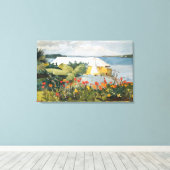 Winslow Homer Flower Garden en Bungalow Bermuda Canvas Afdruk (Insitu (Houten vloer))