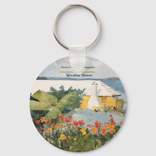 Winslow Homer Flower Garden en Bungalow Bermuda Sleutelhanger (Voorkant)