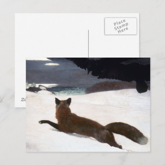 WINSLOW HOMER: FOX HUNT, 1893 BRIEFKAART (Voorkant / Achterkant)