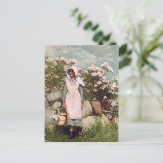  Winslow Homer Girl en Laurel Briefkaart (Staand voorkant)