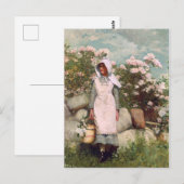 Winslow Homer Girl en Laurel Briefkaart (Voorkant / Achterkant)