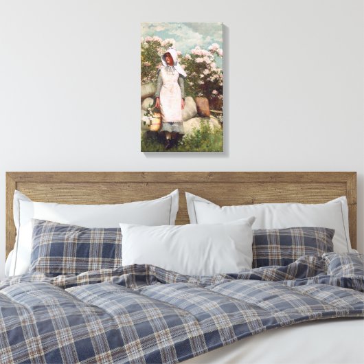 Winslow Homer Girl en Laurel Canvas Afdruk (Insitu (Slaapkamer))