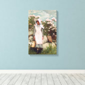 Winslow Homer Girl en Laurel Canvas Afdruk (Insitu (Houten vloer))