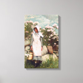  Winslow Homer Girl en Laurel Canvas Afdruk