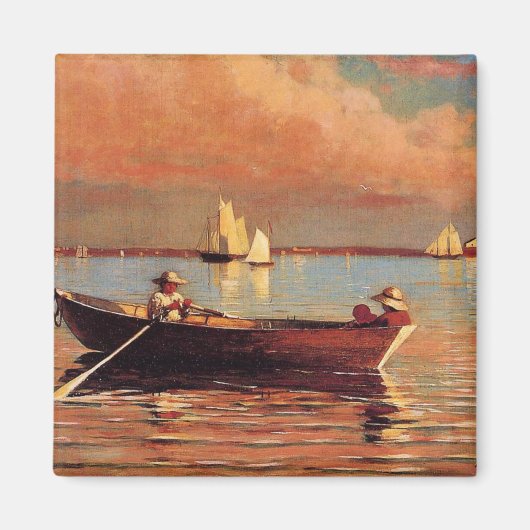 Winslow Homer: Glouchester Harbor, 1873, kunstwerk Magneet (Voorkant)