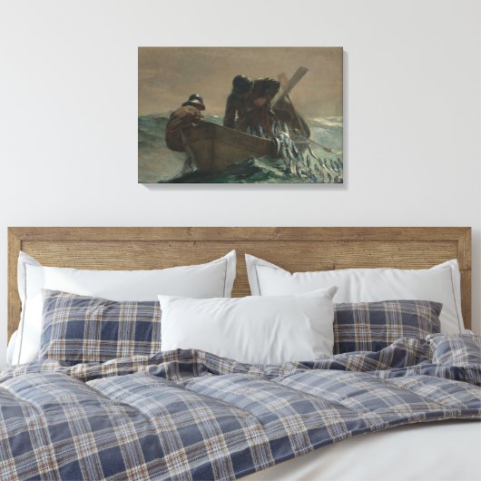 Winslow Homer - het haringnet Canvas Afdruk (Insitu (Slaapkamer))