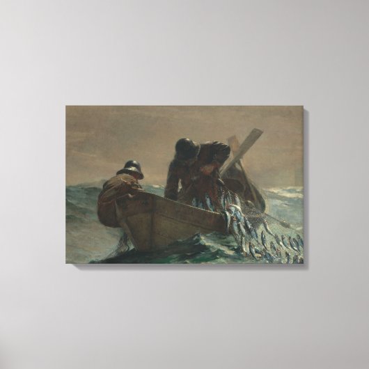 Winslow Homer - het haringnet Canvas Afdruk (Voorkant)