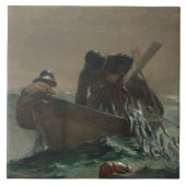 Winslow Homer - het haringnet Tegeltje (Voorkant)