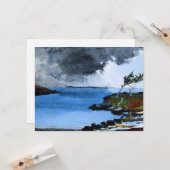 Winslow Homer - Het komende Storm Kaart (Voorkant / Achterkant in situ)
