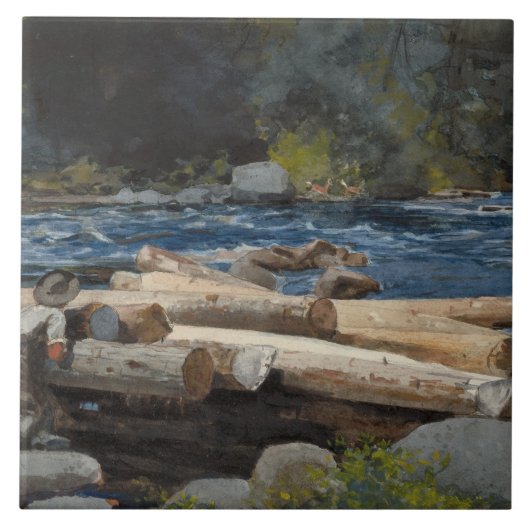 Winslow Homer - Hudson River Tegeltje (Voorkant)