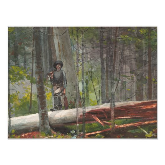 Winslow Homer - Hunter in de Adirondacks Foto Afdruk (Voorkant)