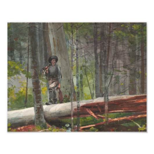 Winslow Homer - Hunter in de Adirondacks Foto Afdruk (Voorkant)