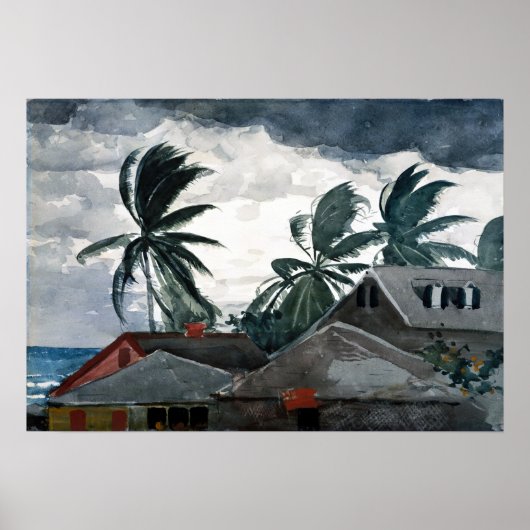 Winslow Homer Hurricane, Bahama's Poster (Voorkant)