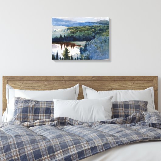 Winslow Homer - Indian Village Adirondacks Canvas Afdruk (Insitu (Slaapkamer))