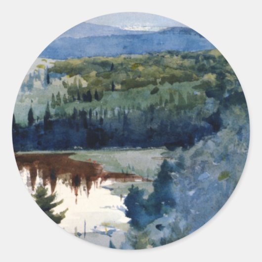 Winslow Homer - Indian Village Adirondacks Ronde Sticker (Voorkant)