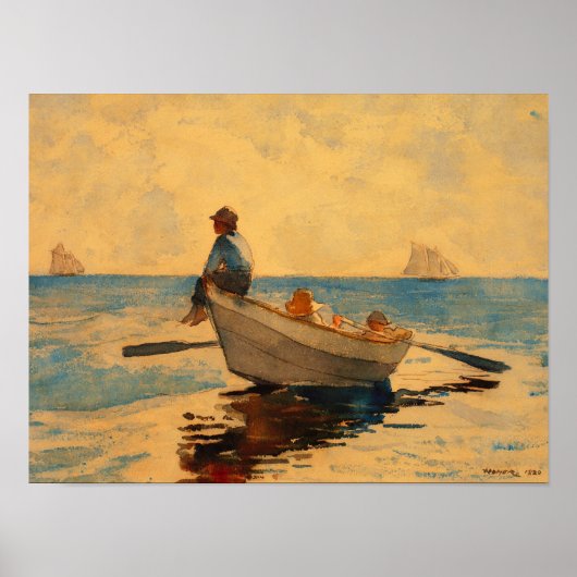 Winslow Homer Jongens in een Dory Poster (Voorkant)
